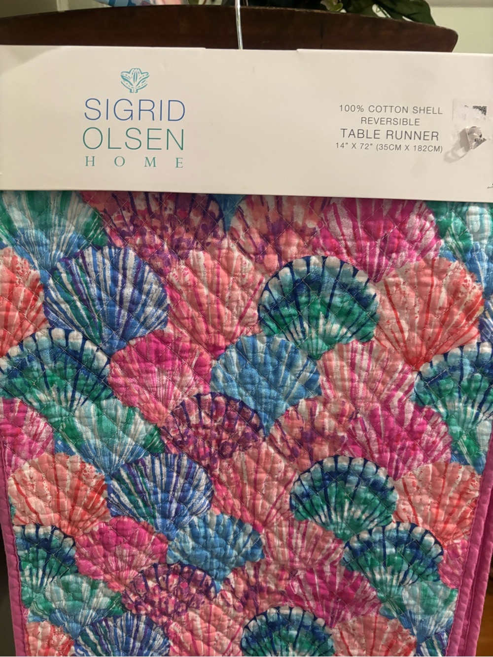 Sigrid Olsen Multicolor Seashell Quilted Table Runner - Pink, Blue, Green